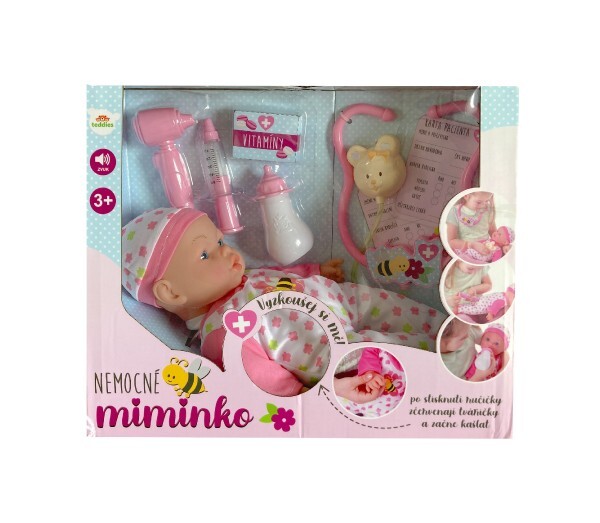 Baby kranker weicher Körper 36 cm aus Gummi mit Batteriezubehör mit Ton und Licht