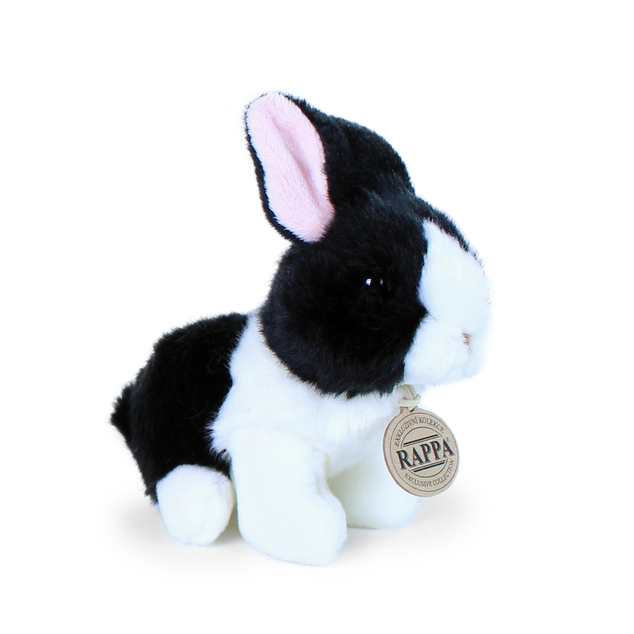 Plyšový králik bielo-čierny sediaci 16 cm ECO-FRIENDLY
