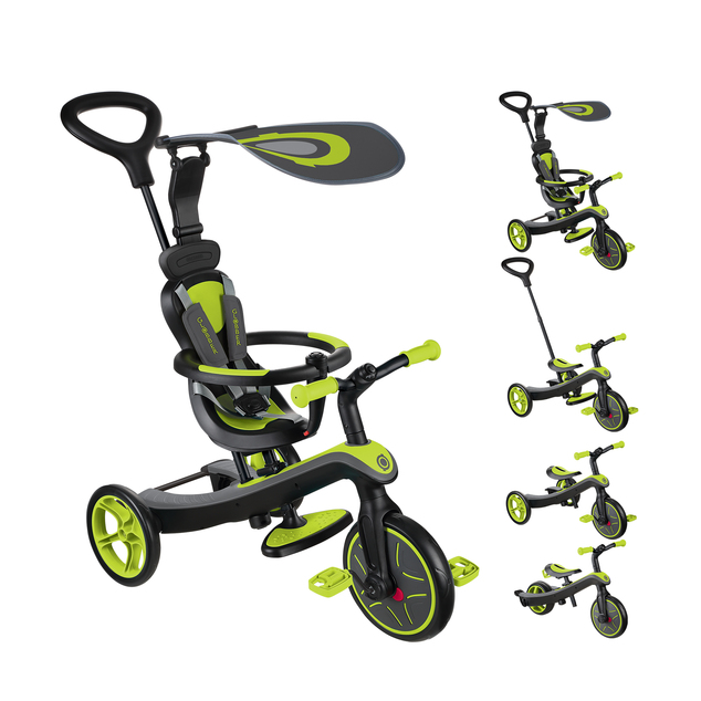 Globber Kinder-Dreirad 4in1 - Limettengrün