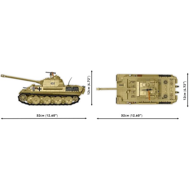 Cobi II WW Panzer V Panther Ausf. G "Pudel", 1:28, 1133 k, 2 f