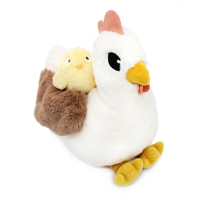 PTIPOTOS Plüschhuhn Pioupiou weiß - Mama mit Baby