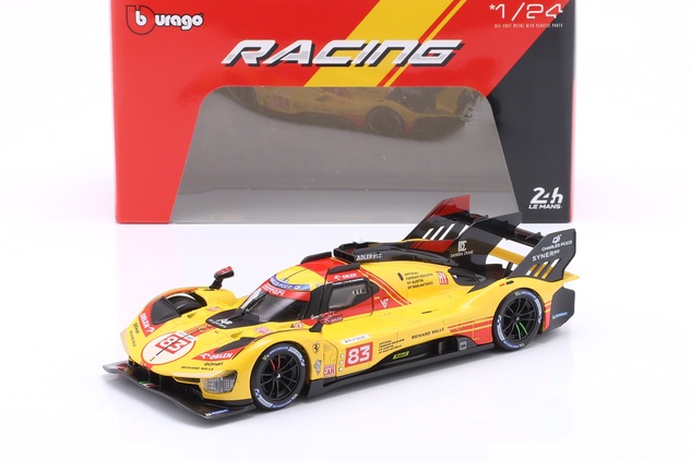 Bburago 1:24 Ferrari  Racing - 499P LMH yellow nr.83 - 24h Le Mans Livery 2024