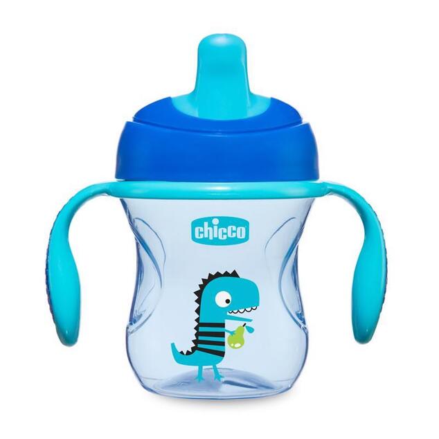 CHICCO Hrnek Training s držadly 200 ml modrý 6m+