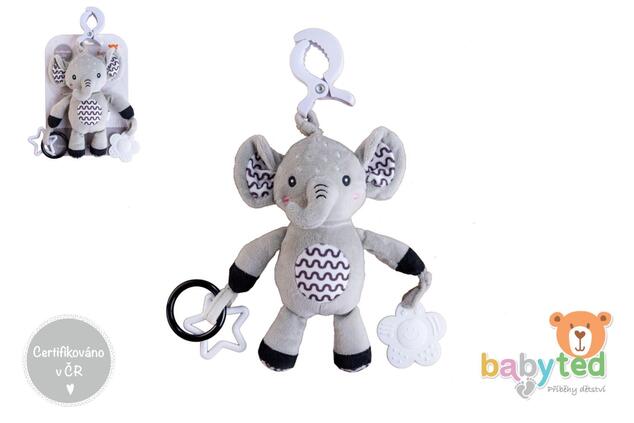 Slon babyted hrkálka plyš 30cm záves na postieľku/kočík