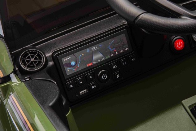 Elektrické autíčko Toyota Landcruiser 12V, vojenské zelené, široké jednomiestne sedadlo, 2
