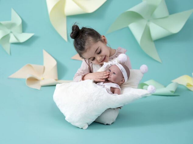 Llorens 73814 NEW BORN DIEVČATKO - realistická bábika bábätko s celovinylovým telom - 40 c