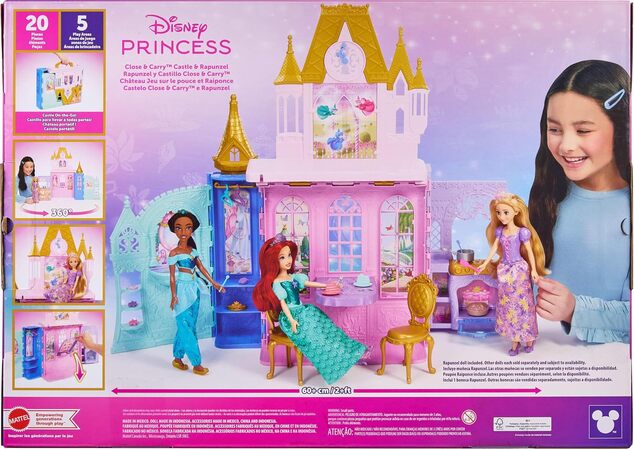 Mattel Disney Princess Baba Rapunzel és hordozható kastély