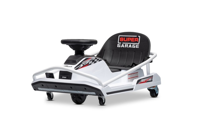 Beneo Motors Go-Kart da drift 24V, bianca, 300W Motore Brushless, Batteria al litio, Dr