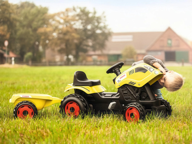 Smoby Šliapací traktor CLAAS zelený s vozíkom
