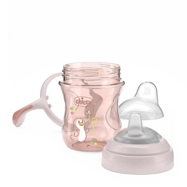 Chicco Hrnček Transition učiaci s držadlami pink, 4m+