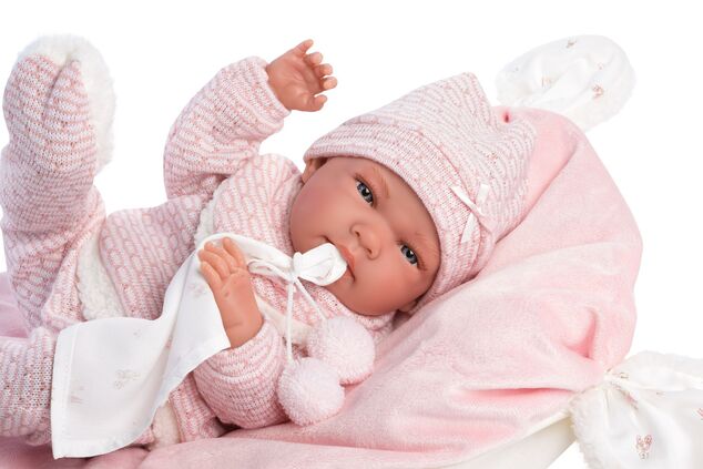 Llorens 73860 NEW BORN DIEVČATKO - realistická bábika bábätko s celovinylovým telom - 40cm