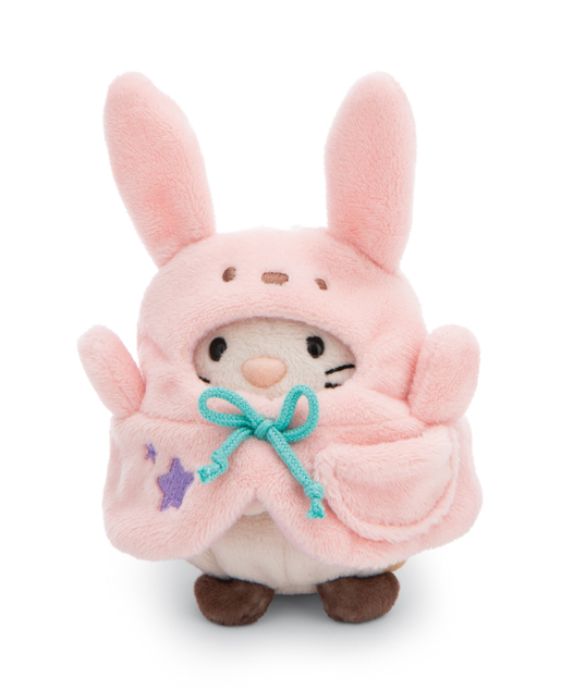 NICI Plüsch MyMochi Katze Angy 8cm im Hasenkostüm und Kaktus, Set Geschenkverpackung