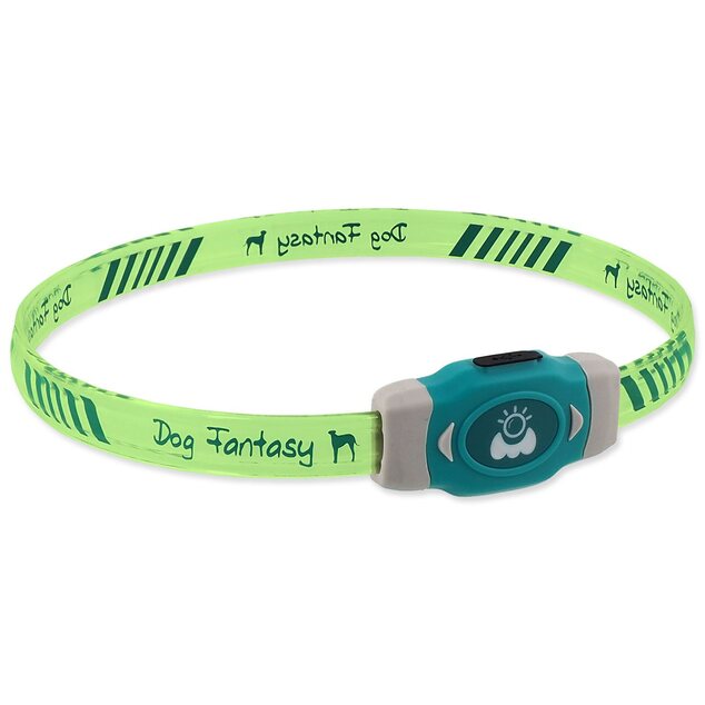 Obojok Dog Fantasy LED Svietiaci rôznofarebný nabíjací M 50cm