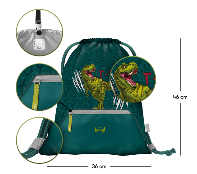 BAAGL Tasche mit Reißverschlussfach T-REX