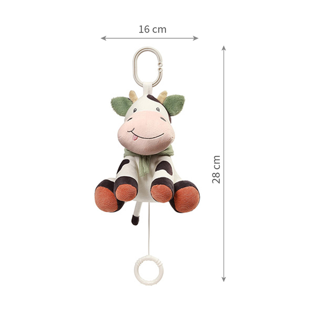 BABYONO Hračka hudobná na C-krúžku Cow Bingo 0m+