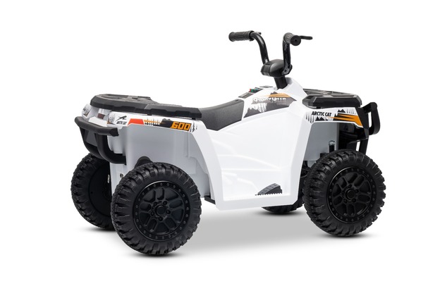 Licencovaná elektrická štvorkolka Arctic Cat 12V so zadným pohonom, biela, LED svetlá, Lít