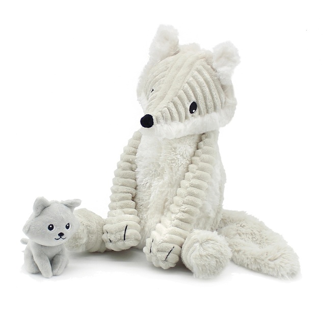 PTIPOTOS Plüsch-Polarfuchs Frimou - Mama mit Baby