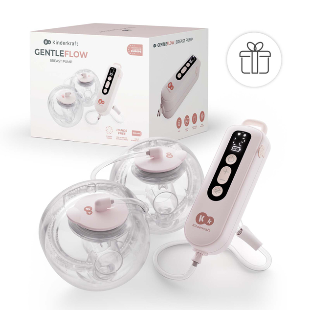 KINDERKRAFT Extractor de leche materna Double Hands-free Gentle Flow Pink