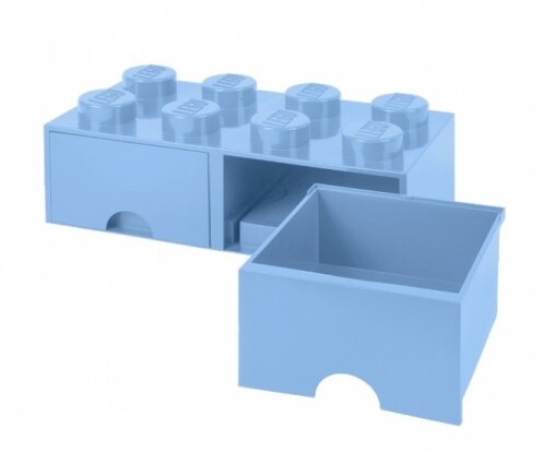 LEGO® úložný box 8 - so zásuvkami bledomodrá 250 x 500 x 180 mm
