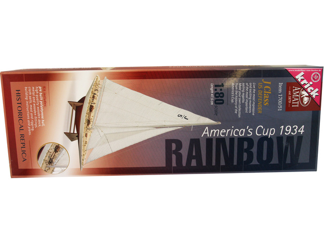 Komplet jadrnice AMATI Rainbow 1934 1:80 z dokončanim trupom