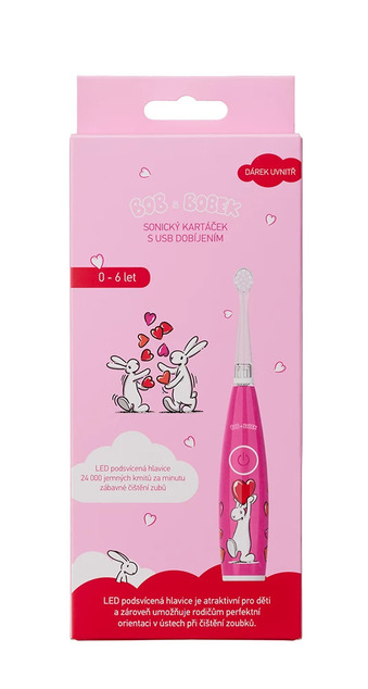 Bob a Bobek EK Baby USB červený so srdiečkami, 0-6 rokov, v krabičke
