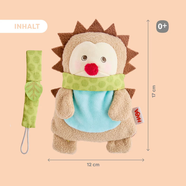 Haba Държач за биберон с плюшена играчка Таралеж