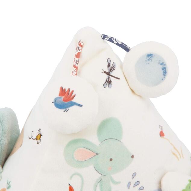 Kaloo Petit Chansons Textil játék háromszög aktivitásokkal és csengővel