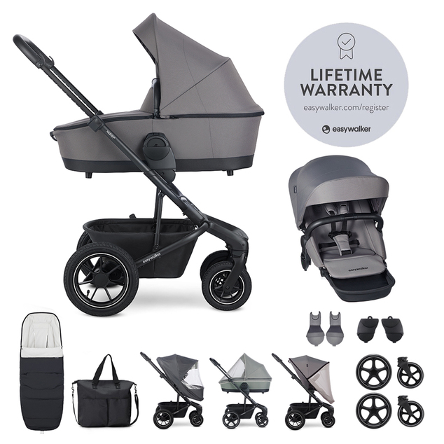 EASYWALKER Set XXL kočík kombinovaný Harvey5 Air Pebble Grey s príslušenstvom