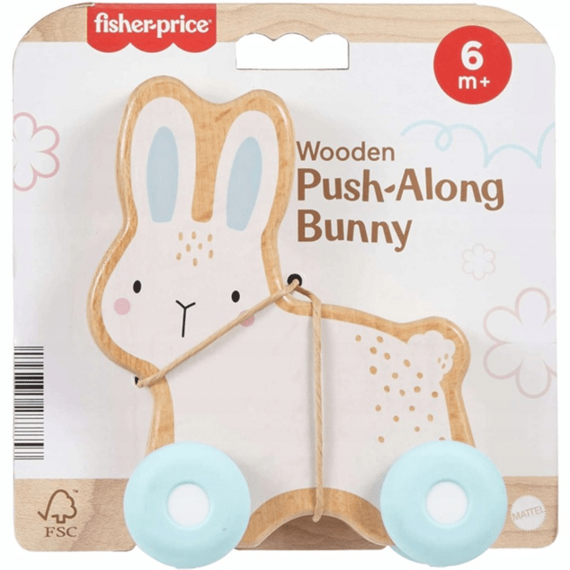 Fisher Price Drveni zeko na kotačima