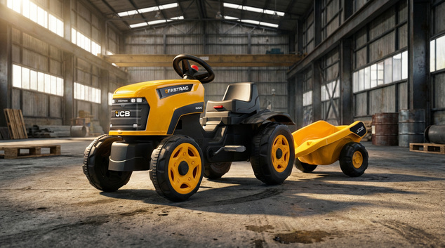 Falk Tractor de pedales JCB con remolque