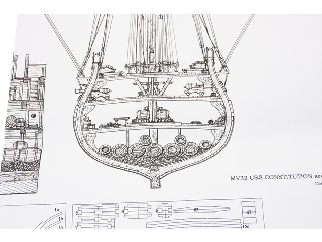 MAMOLI USS Constitution priečny rez 1:93