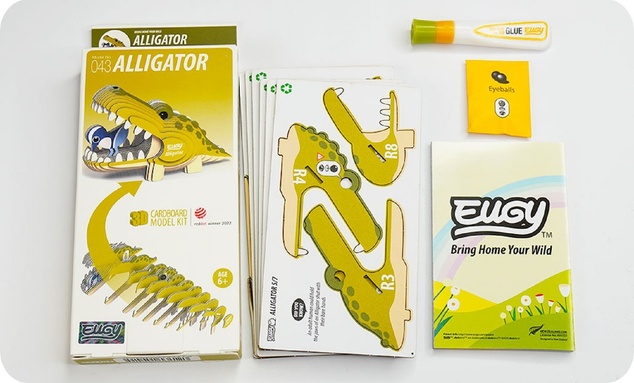 EUGY Aligator 3D kartonasta sestavljanka