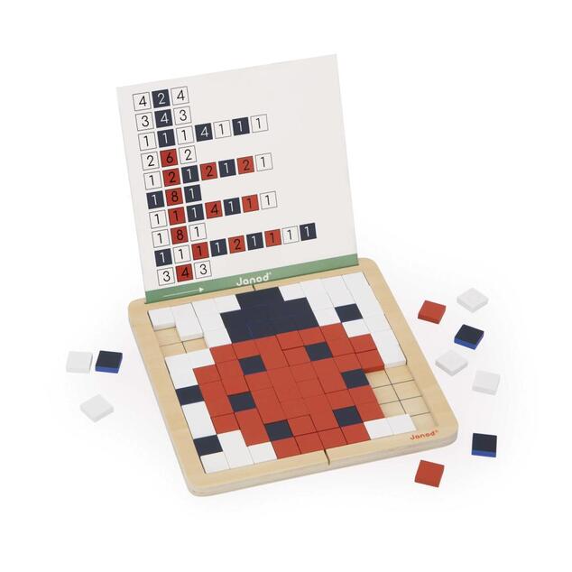 Janod Didattico Gioco educativo simmetria e codifica Mosaico in legno