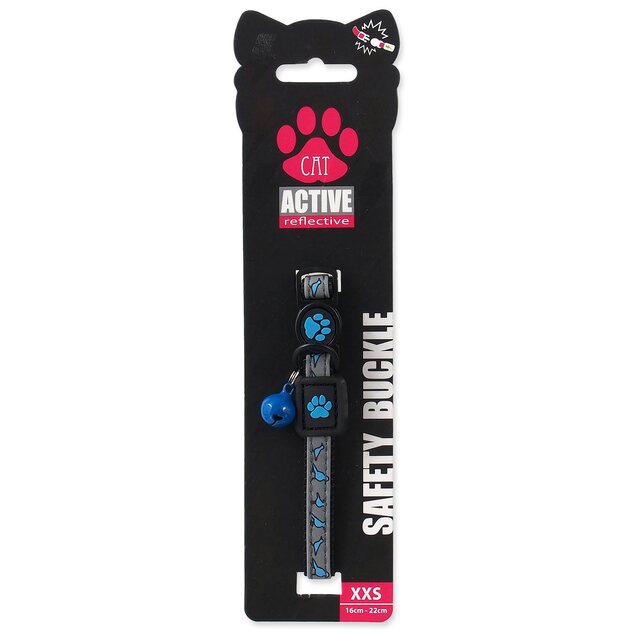 Obojok Active Cat Reflective XXS modrý 1x16-22cm