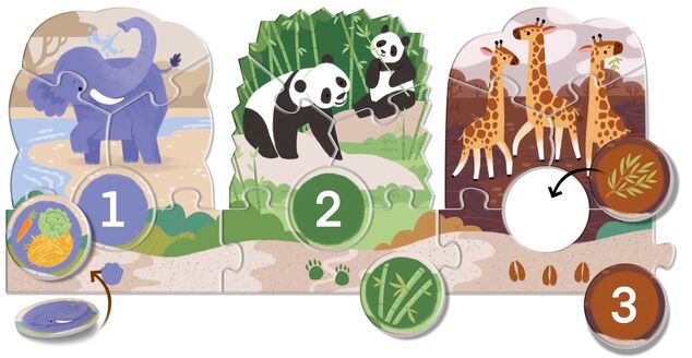 KukiKuk 80056 - Velké puzzle loto Výlet do ZOO