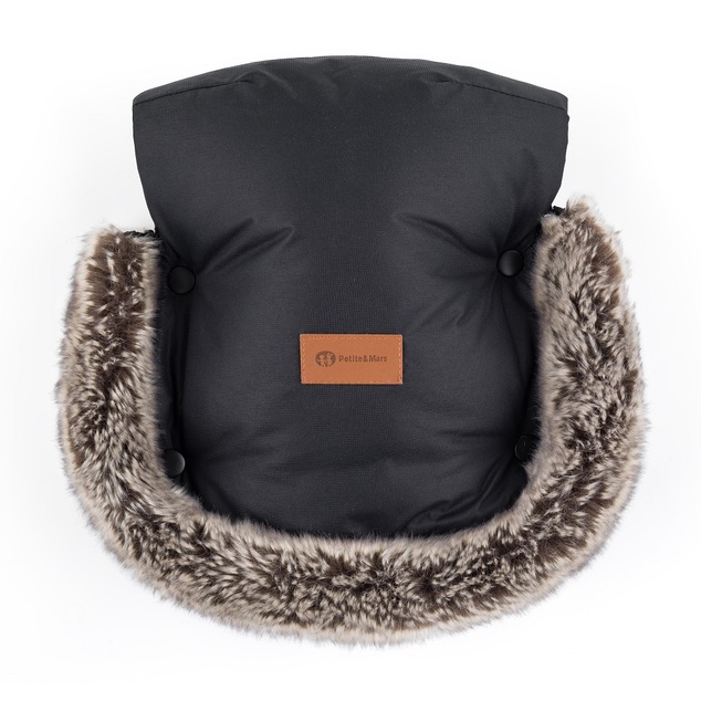 PETITE&amp;MARS Arctic 4in1 téli hálószák + Furry Forever Black kocsira való kesztyű