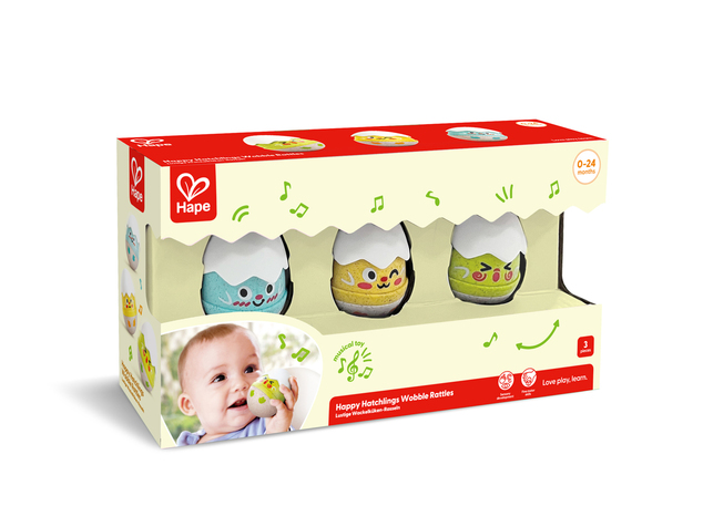 Happy Hatchlings – Set di sonagli a dondolo, 3 pezzi