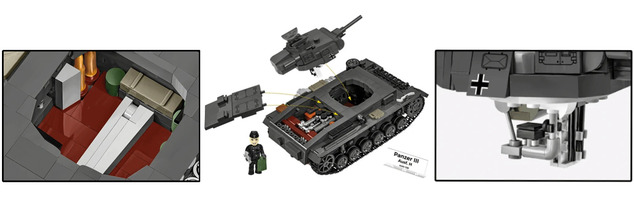 Cobi II WW Panzer III Ausf. H 1:28, 958 k, 1 f