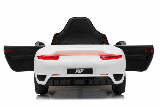 Elektrické autíčko RUF GT 12V, biele, Otváracie dvere, 2.4 GHz diaľkové ovládanie, LED sve