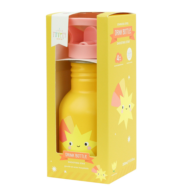 A Little Lovely Company - bouteille à boire en acier inoxydable à paroi simple, 350 ml - comète