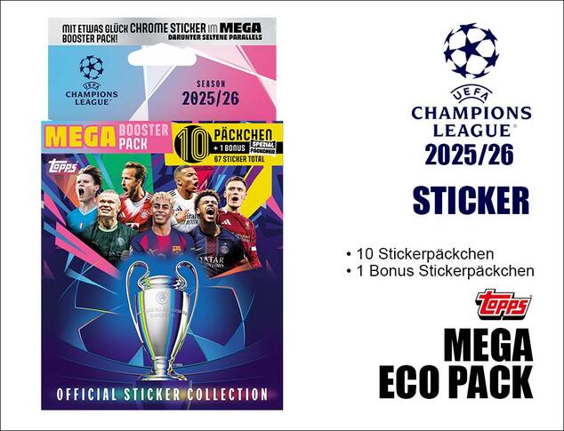 Topps UEFA Champions League 2025/2026 Sticker - Mega Eco Pack