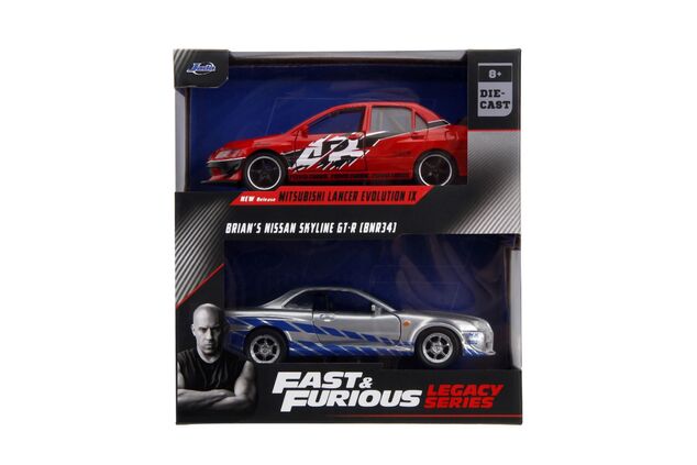 Rýchlo a zbesilo Twin Pack 2006 Mitsubishi Lancer Evo IX + Brianov 2002 Nissan Skyline GTR