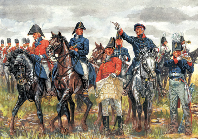Model Kit figurky 6065 - BRITISH &amp; PRUSSIAN GENERAL STAFF (NAP.WARS) (1:72)