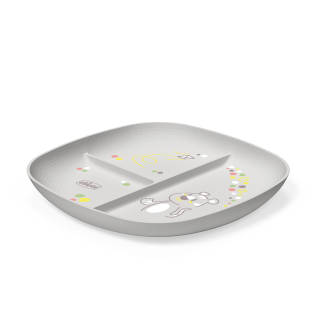 CHICCO Podijeljeni tanjur grey 12m+