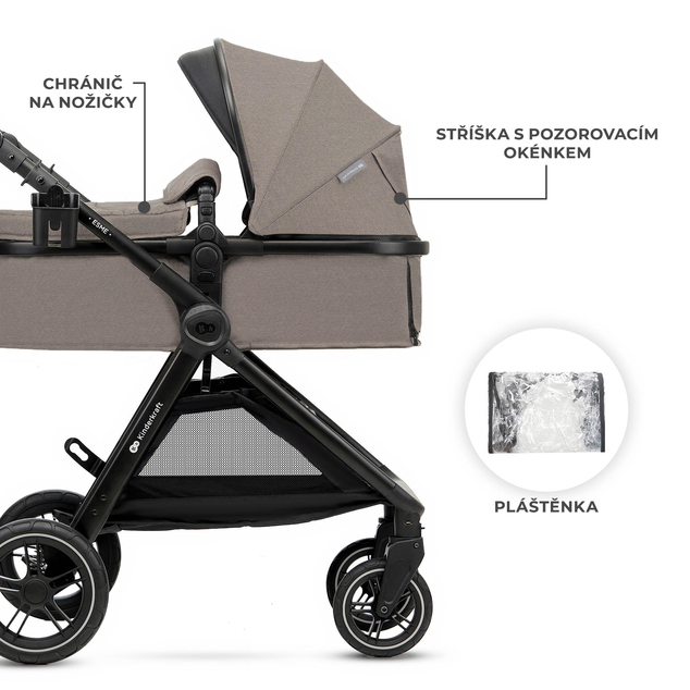KINDERKRAFT Kočík kombinovaný 3v1 Esme Pro Sand Beige