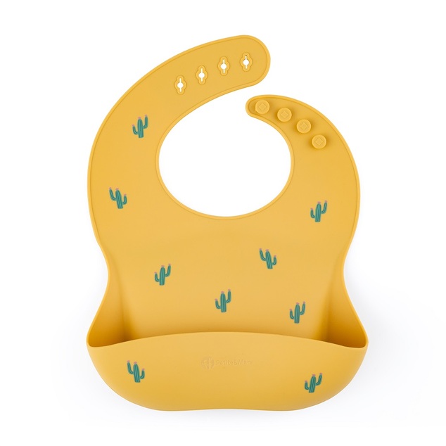 PETITE&amp;MARS Podbradník silikónový Take&amp;Match Ochre Cacti 6m+