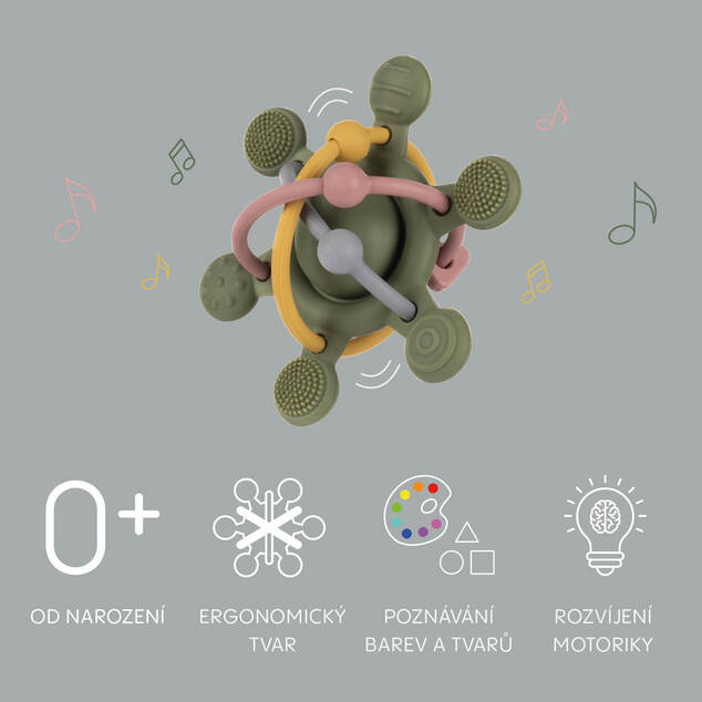 Sonajero de silicona, multicolor