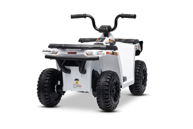 Licencovaná elektrická štvorkolka Arctic Cat 12V so zadným pohonom, biela, LED svetlá, Lít