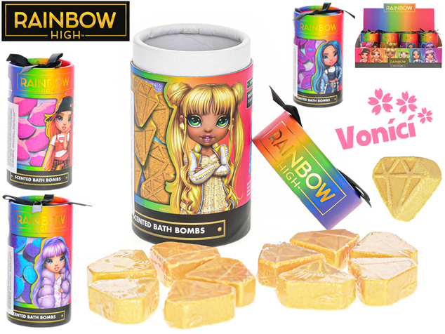 Rainbow High kúpeľové voňajúce bomby 10ks v tube 4druhy 12ks v DBX