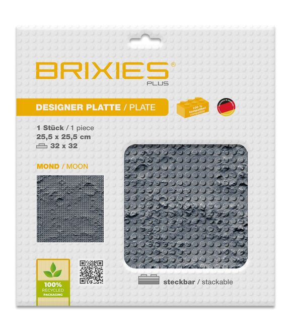 BRIXIES Plus 225.004 Dizajnová podložka na stavanie - mesačná krajina 25,5 x 25,5 cm